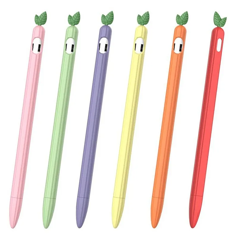 Touch Screen Stylus Cover Non-slip Protection Sleeve For Apple Pencil 1st 2nd Generation Cute Fruits Soft Silicone Pen Case