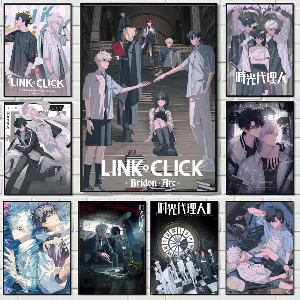 Anime L-Link Click Poster Self-adhesive Art Waterproof Paper Sticker Coffee House Bar Dorm Room Wall Decor