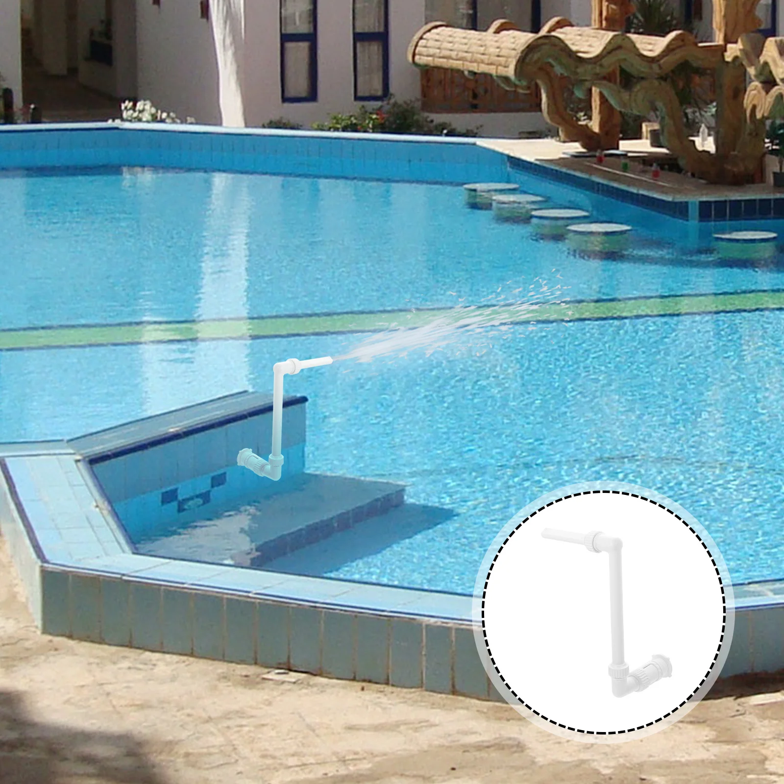 

1Set Pool Fountain Rack High-Grade PP Material Easy Assembly Small Swim Pool Fountain Accessories Quiet Operation for Better