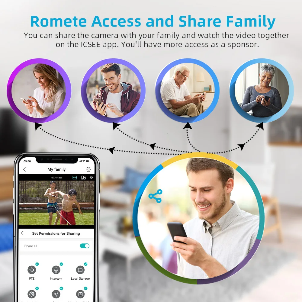 ICsee 9MP Wifi Telecamera Esterna Tre Obiettivi Dual PTZ Telecamera di Sicurezza IP CCTV 4K Telecamera di Rete Wireless Protezione di Sicurezza