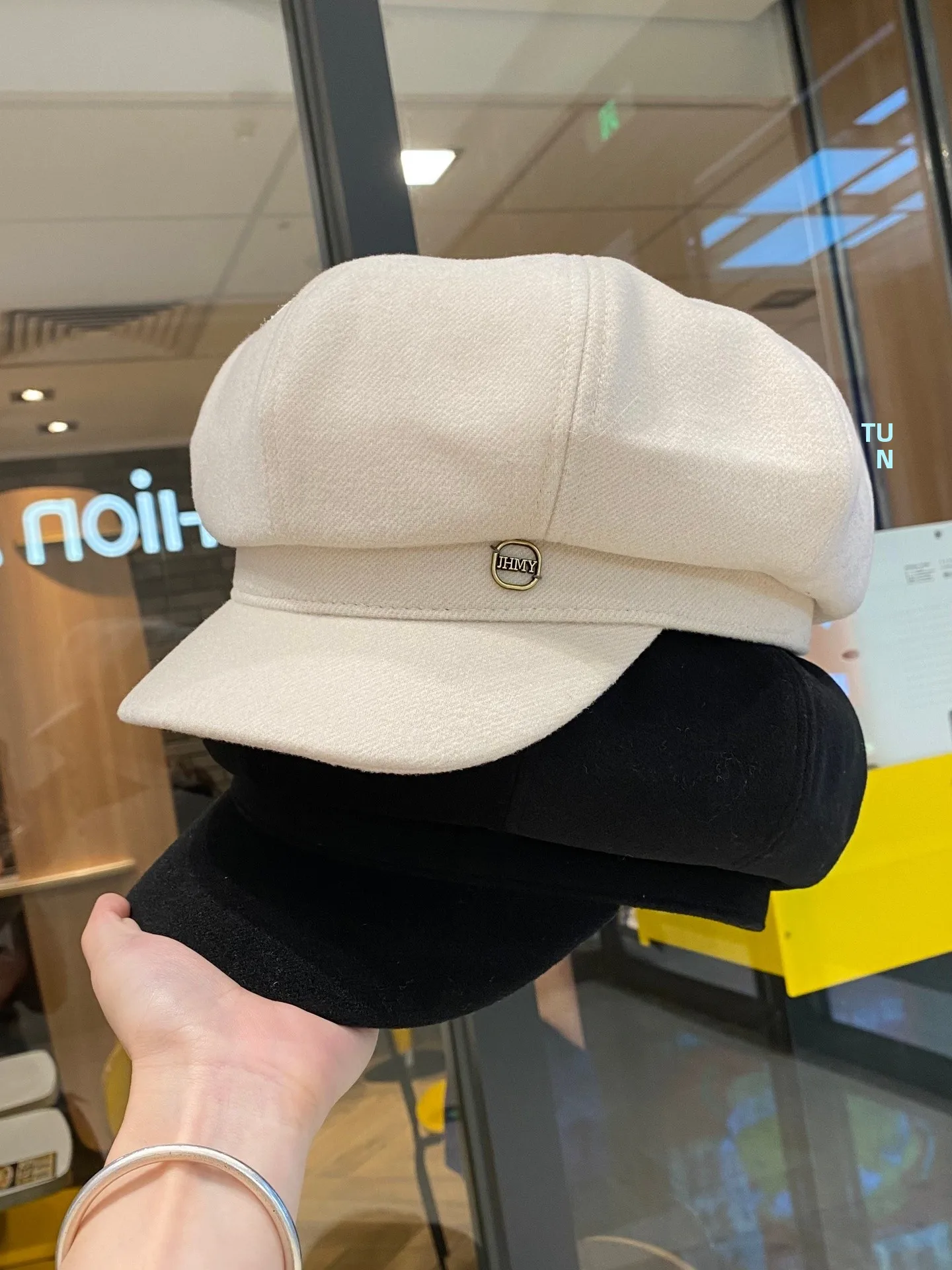 retro-korean-style-woolen-beret-hat-women's-autumn-winter-small-face-duckbill-octagonal-cap-large-head-size-cloud-painter-hat