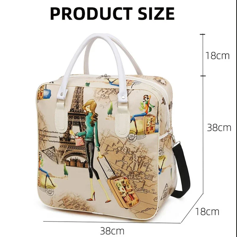 Women\'s Portable Kawaii Travel Bag Cartoon Waterproof Suitcase Handbag Large Capacity Fashion Student Bag With Shoulder Strap