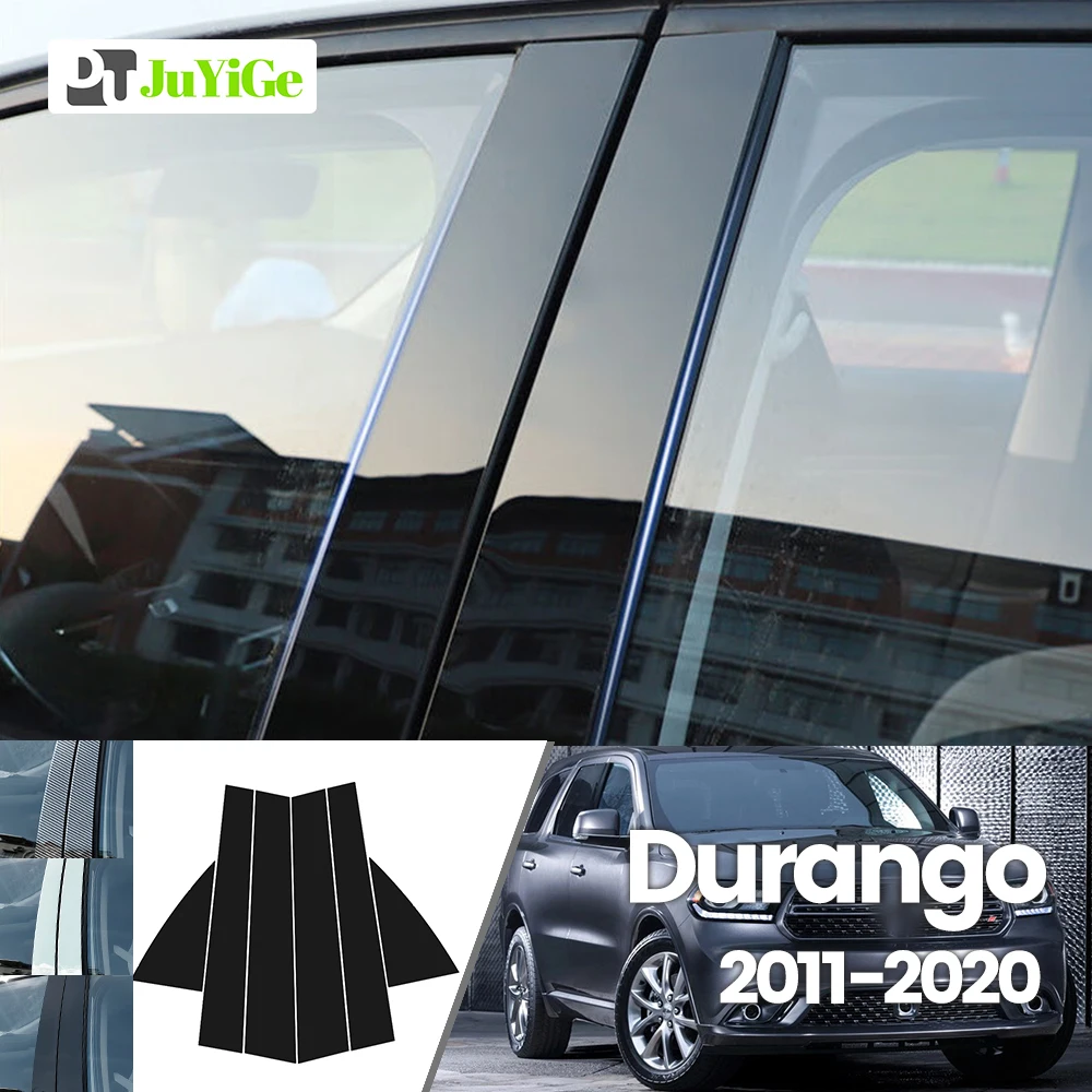 Dla Dodge Durango 2011-2020 2012 2013 2014 2015 Jasna czarna naklejka z włókna węglowego na okno B C