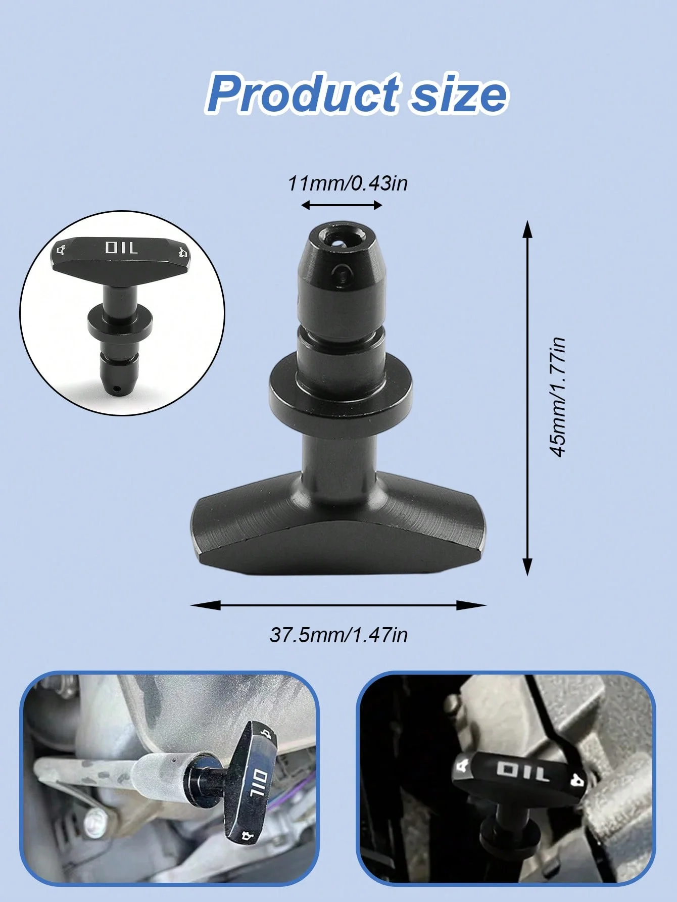 알루미늄 오일 딥스틱 핸들 (포드 GT V8 GT500 1999-2011), 블랙 매트 마감, 맞춤형 엔진 업그레이드 부품, 쉬운 설치, 스타일리시