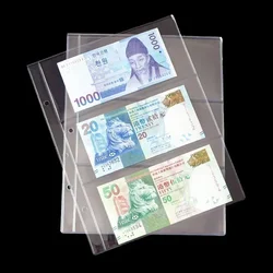 2/3/4 Slot 10Pcs Banknote Collection Bag Coin Banknote Album Page Collection Sleeve Loose-leaf Paper Album Protector for Storage
