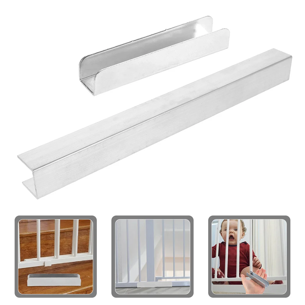 

2Pcs Doorway Gate Groove Reinforcement Kit for Stair Safety Barrier Baby Pet Protection Adjustable Metal Hardware Mounting