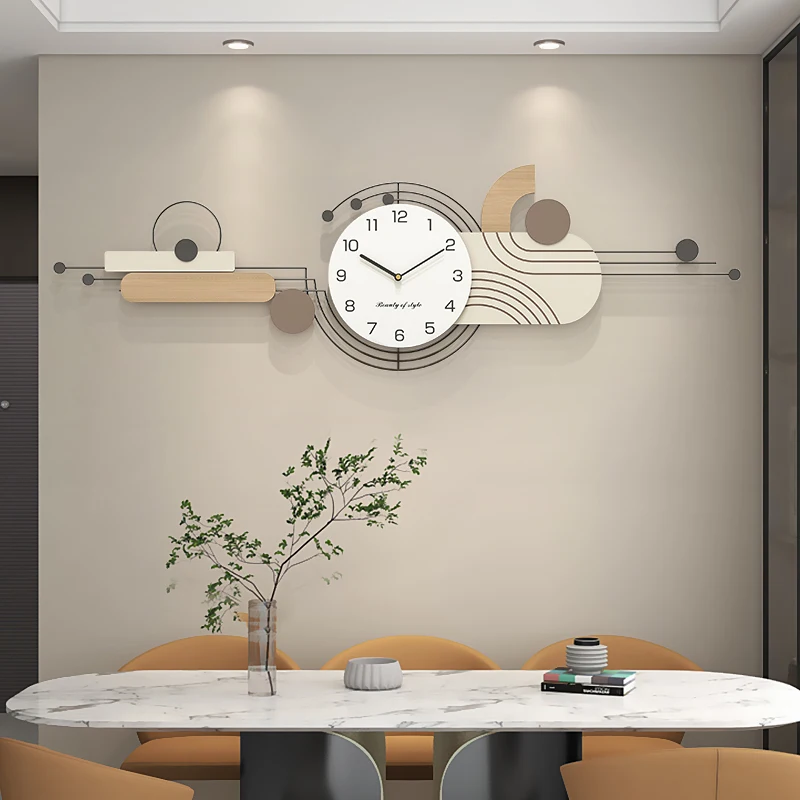 Contemporary Wall Clock For Dining Room Living Room Silent Non-Ticking Battery Operated Modern Home Office Decor Design