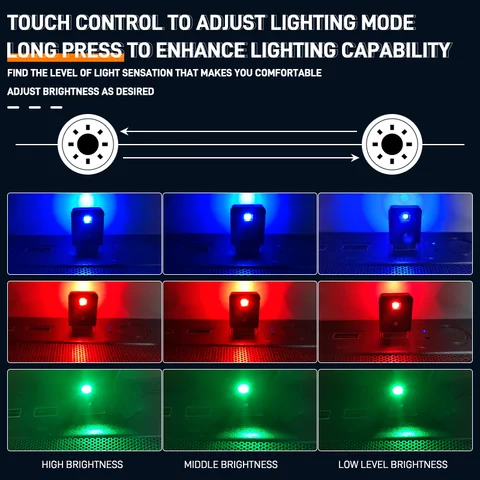 Car LED Touch Lights Mini Interior Ambient Lights DIY Flexible Night Lamp for Cars Truck Party Decoration USB Atmosphere Lamp 8 best sales toyota crown door light - №3
