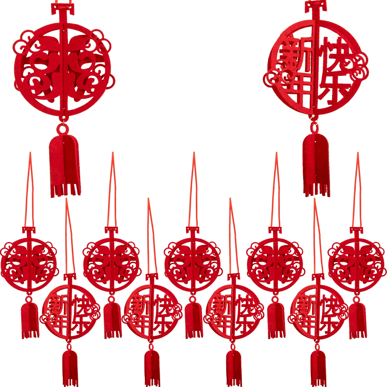 12pcs New Year Hanging Decor Chinese Style Festival Pendant For Home Office Mall Decoration Spring Festival Ornament Creative