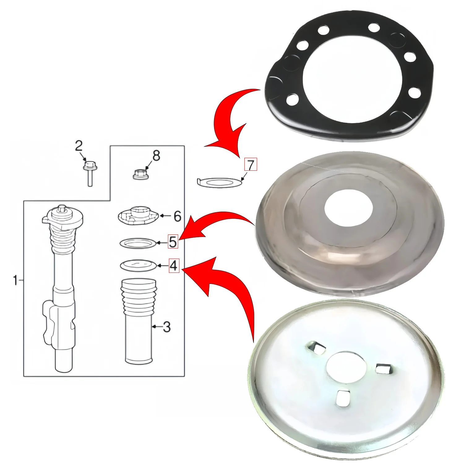 إيقاف الجزء السفلي والعلوي للغسالة ممتص الصدمات لمرسيدس سبرينتر W906 1500 2500 3500 9063230232 906323 01 32 906 325 03 00 #1