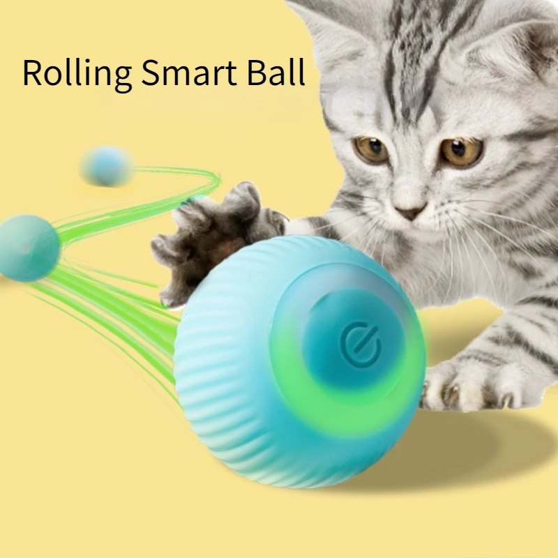 

Smart Cat Toys Automatic Rolling Ball Electric Cat Toys Interactive for Cats Training Self-moving Kitten Toys for Indoor Playing