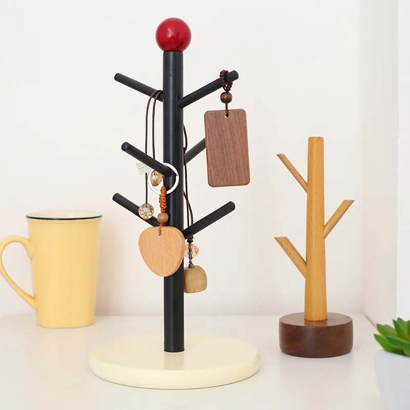 Solid Wood Cup Rack Wooden Six-claw Mark Cup Holder Kitchen Storage Drain Rack Various Materials