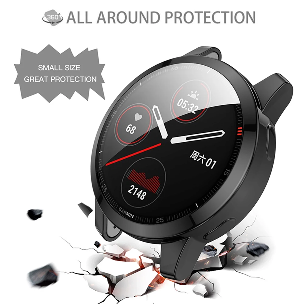 الملحقات غطاء تغطية كاملة واقي للشاشة من مادة البولي يوريثان الحراري لهاتف Garmin Venu 2/2S Vivoactive 4/4S