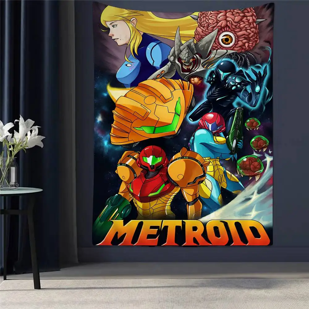 

Classic Game M-METROID Cartoon Tapestry Bohemian Wall Tapestries Mandala Wall Hanging Sheets