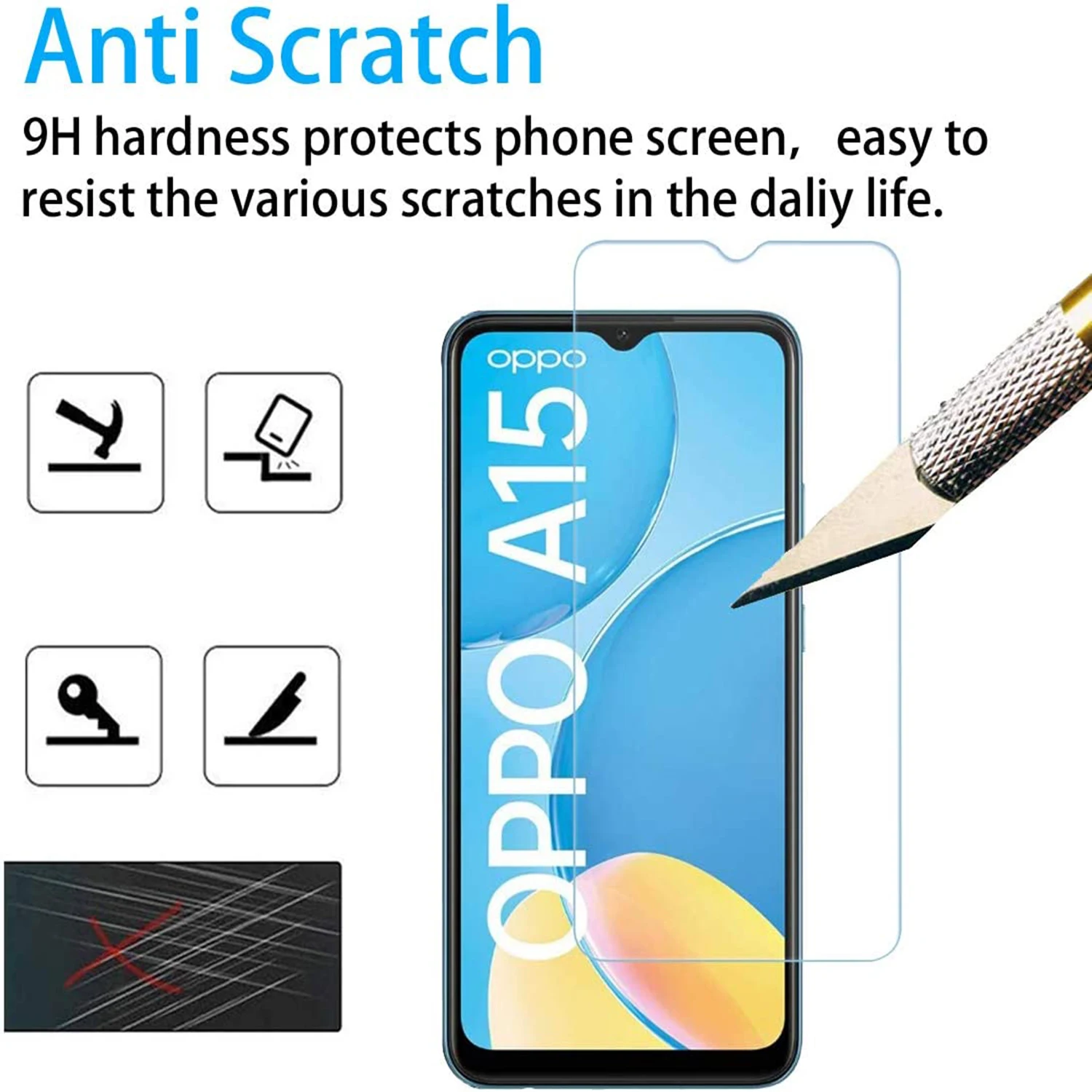 A15 A15s For OPPO Tempered Glass