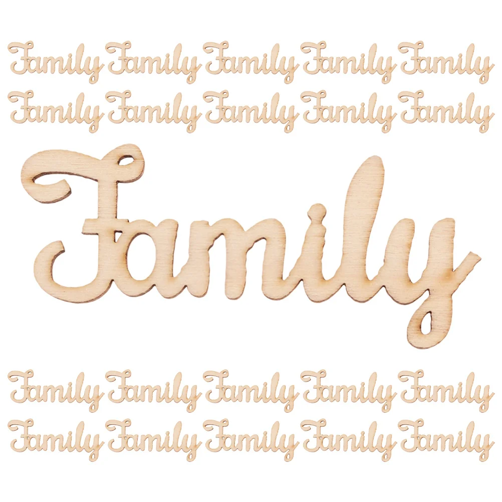 

50Pcs Family Decoration Wood Slices Unfinished Rustic Wooden Letters for Crafts DIY Painting Writing Family Tree Sign Ornaments