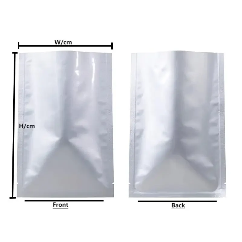 100pcs Self-Sealing Hot Seal Flat Pure Aluminium Foil Moisture-proof Sealing Bag Tea Coffee Bean Candy Home Packing Bag