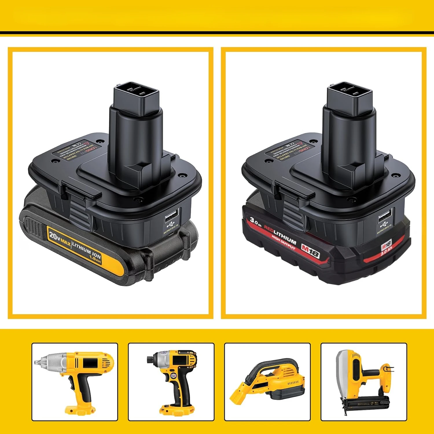 Imagem -04 - Conversor de Adaptador de Bateria para Dewalt Milwaukee 18v 20v Li-ion Battery Convert para Dewalt Ni-cd Power Tools Dm18d