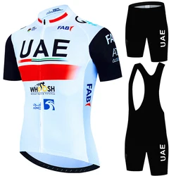 UAE-pantalones cortos de uniforme de ciclismo para hombre, conjunto deportivo de verano, pantalones de Gel, ropa deportiva, Jersey, Tricuta, 2024