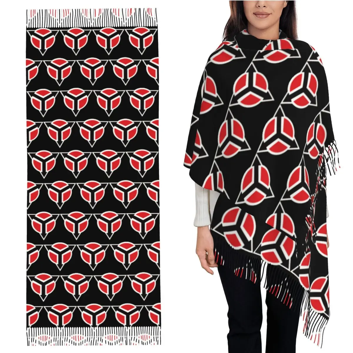 

Killzone Helghast Insignia Scarf Tassel Scarves for Women Soft Warm Shawls and Wraps Large Fall Winter Shawl Wrap