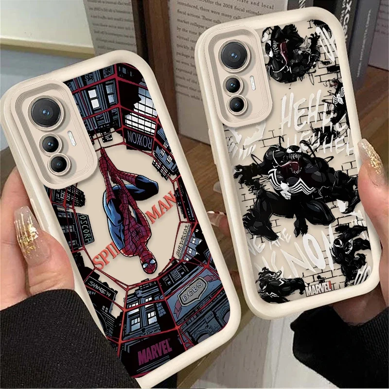 Cool Marvel Spider Man Anime Case for Xiaomi 11T 12T 13T 14T 13 12 11 Lite 5G NE POCO X6 X5 F6 F5 F3 X4 GT X3 NFC M5S M6 Pro 4G