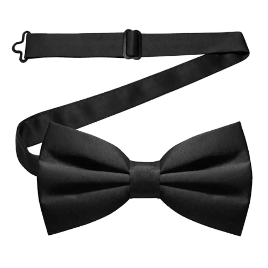 

JEMYGINS Solid Color Pre-tied Bow Tie Adjustable Bowtie for Men