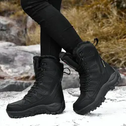 Winter Boots Ladies Snow Boots Warm Plus Size Middle Calf Motorcycle Cotton Shoes Warm Plush Thick Sole Work Shoes Zapatos