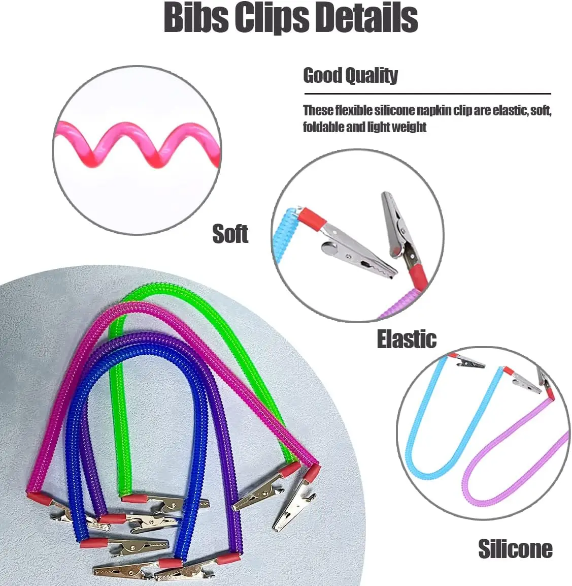 PIORPOY 4Pcs/Bag Dental Napkin Clip Bibs Flexible Elastic Dental Plastic Bib Colorful Dentistry Material Dentist Tools Lab Tools
