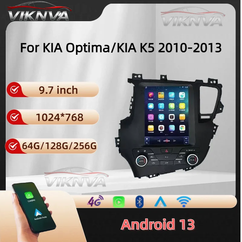 Car Radio Carplay Android 13 Multimedia Player Car Navigation For KIA Optima/KIA K5 2010-2013 Tesla Style Auto Stereo Head Unit