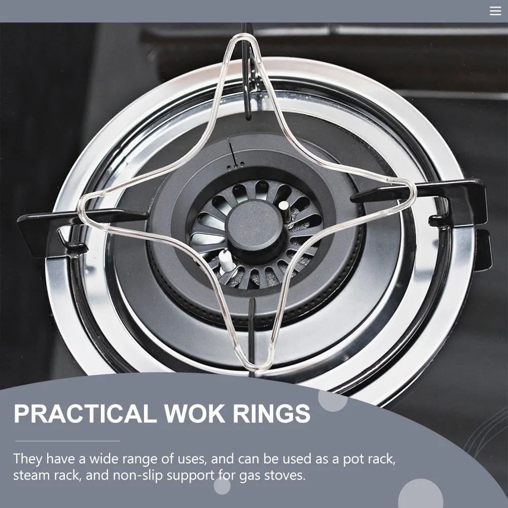 

4pcs Sturdy Iron Gas Stove Racks Milk Pan Support Rings For Kitchen Home Silver Wok Pan Holder Stove Accessories Durable