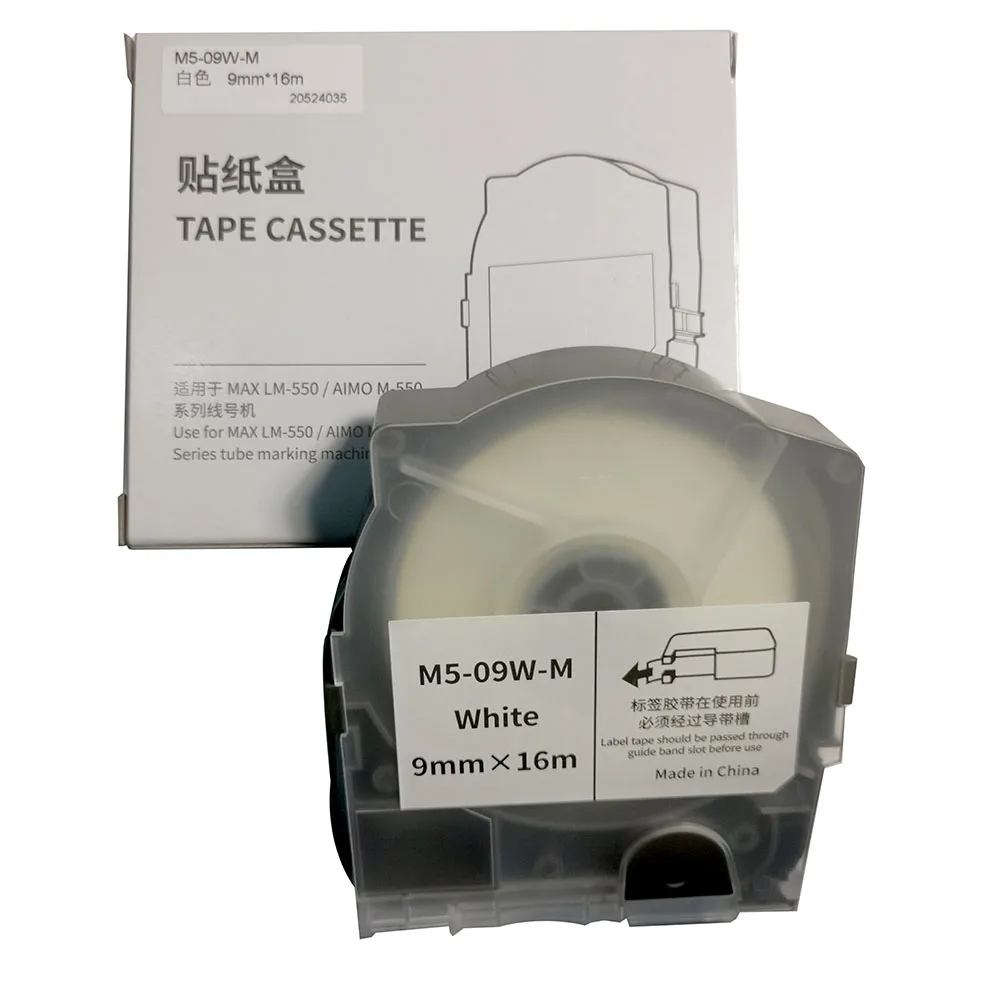 

Case Tape m5-05w/y 5mm 9mm 12mmX16m white yellow Label Sticker Use lm-550a AIMO M550 tube marking machines Cable ID Printer