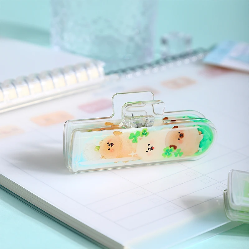 ジャーナル GO かわいい子猫アクリルバインダークリップ 女の子のデスクトップファイルフォルダー メモクリップ スクラップブッキングジャーナルカード文具