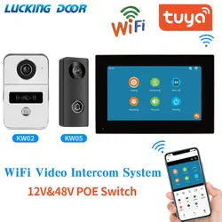 Intercomunicador de vídeo para puerta, Monitor de timbre, interfono para seguridad del hogar inteligente, Wifi, 1080P, App Tuya, POE, IP, para Villa