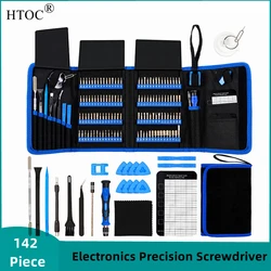 HTOC-Juego de destornilladores de precisión electrónicos, Kit de herramientas de reparación magnética de 142 Bits para iPhone, MacBook, Coumputer, 120 piezas