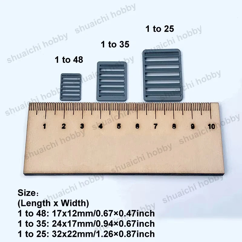 10PCS 1/48 1/35 1/25 Scale Resin Shutters Model for Simulated Boat Window Parts 3D Printed Blinds DIY Decoration Accessories