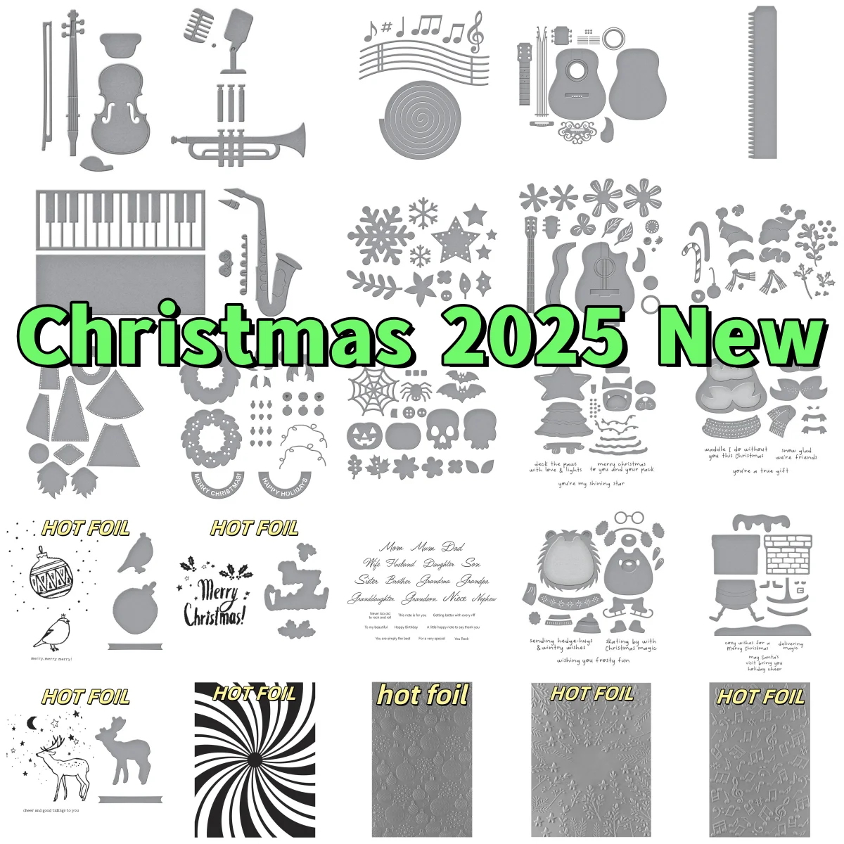 

Christmas and Musical Collection Metal Cutting Dies Press Plate Stamps for DIY Making Card Scrapbook Decoration