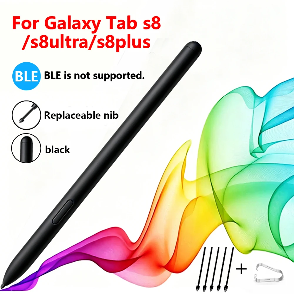 For Samsung Galaxy Tab S8 / S8+ / S8 Ultra Passive S Pen Precision Stylus EJ-PT870 + 5 Nibs/Tips Perfect Sketching (Without BLE)