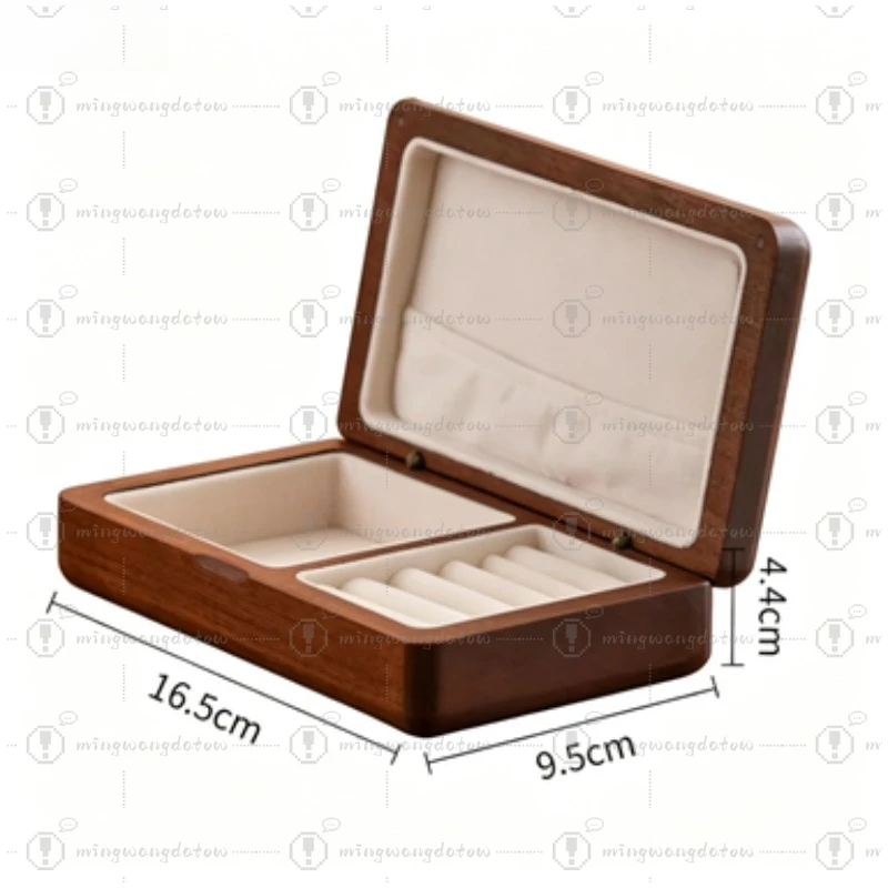 North American Black Walnut Jewelry Box, High-value Portable Solid Wood Storage Case