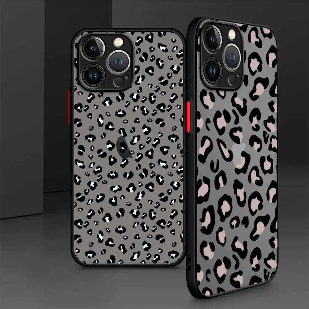 Luipaard Print Telefoonhoesje Voor Apple Iphone 16 11 13 15 12 14 Pro Max 7 X Xs 14 8 Plus 15 16 Pro Matte Hoes