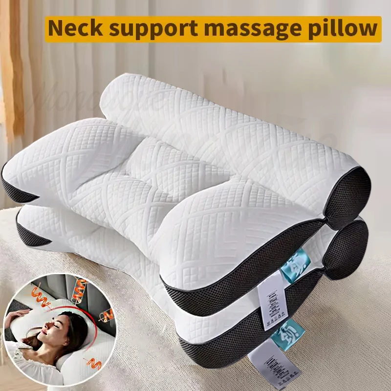 Schlafkissen Nackenmassage Ergonomisches Kissen hilft beim Bequemen Schlafen Memory-Schaum-Kissenkern Zervikales orthopädisches Bettkissen 1 Stück