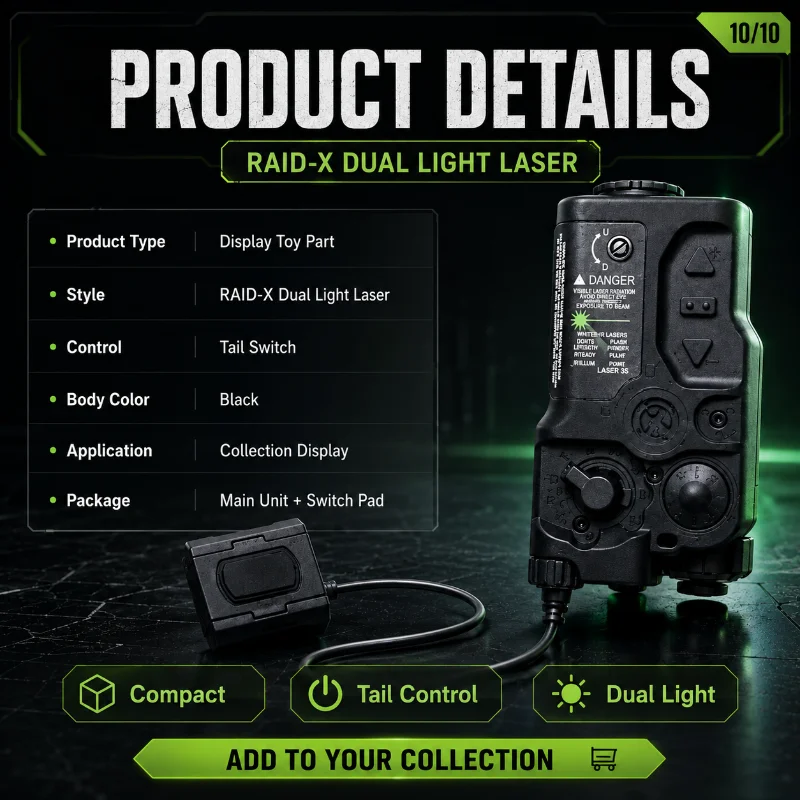 RAID-X Black Hobby Collection Alignment Tool Dual Light Modes Detachable Wired Trigger Showcase Toy Parts