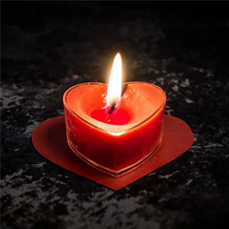 

TKOH-120PCS Heart Shaped Tea Light Candle Cups With Wicks Clear Love Heart Candle Wax Tins Jars Cases For DIY Candle Making