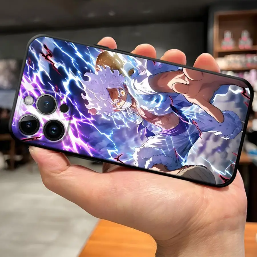 Black Soft Phone Cover Case for iPhone XR 7 8 17Air 15 16 14 Plus XS Max 13 12 11 17 Pro Max One Piece Luffy Cool