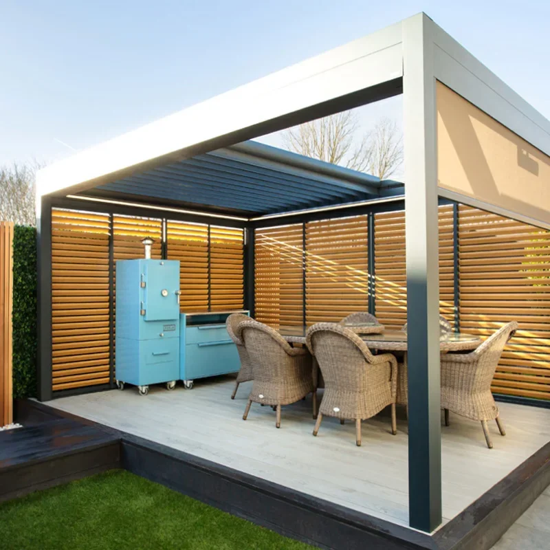 Awning Waterproof Gazebos Marquees Tents Garage Garden Exterior Patio Folding Retractable Terrace Bioclimatic Roofing Pergola