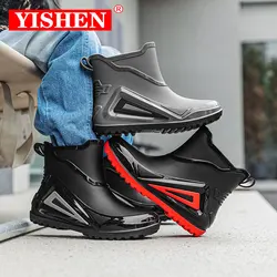 YISHEN-Botas De lluvia impermeables para niños y niñas, botines De goma, zapatos De agua para estudiantes y adolescentes