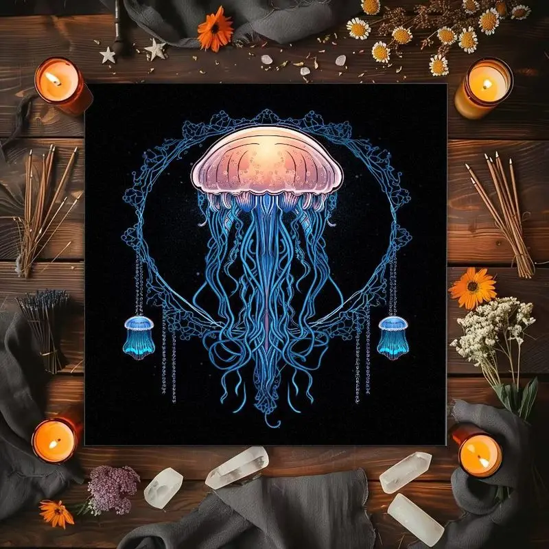 VIKAMA Tribe Wind Man Face Sun Tarot Card Tablecloth Mysterious Divination Altar Cloth Ritual Table Mat Background Cloth