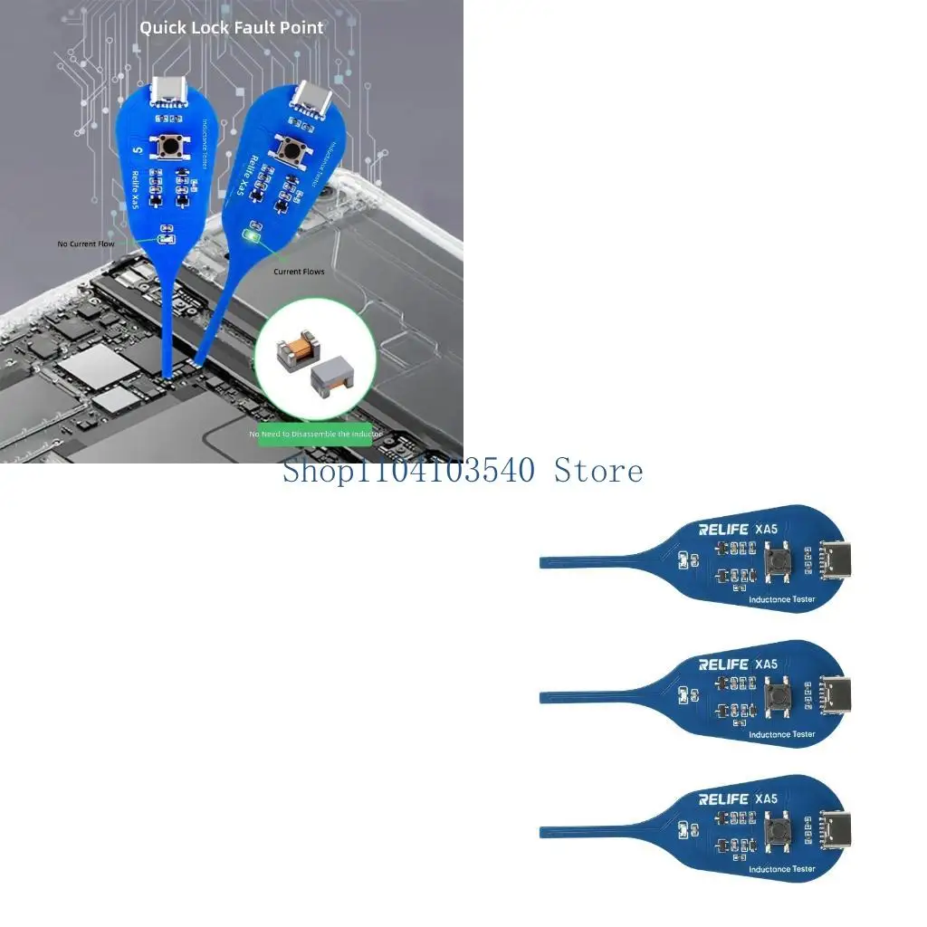 02DC Inductance Analyzers Type C Power Supply Motherboards Coils Tester For Motherboards Component Quick Diagnostics