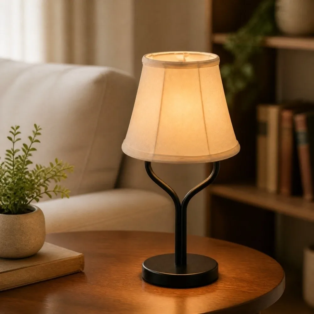 Beige Fabric Lampshade Handmade Conical Design Lamp Shade Cover Soft Glow Filter Natural Texture Cloth Lampshade Bedside Table