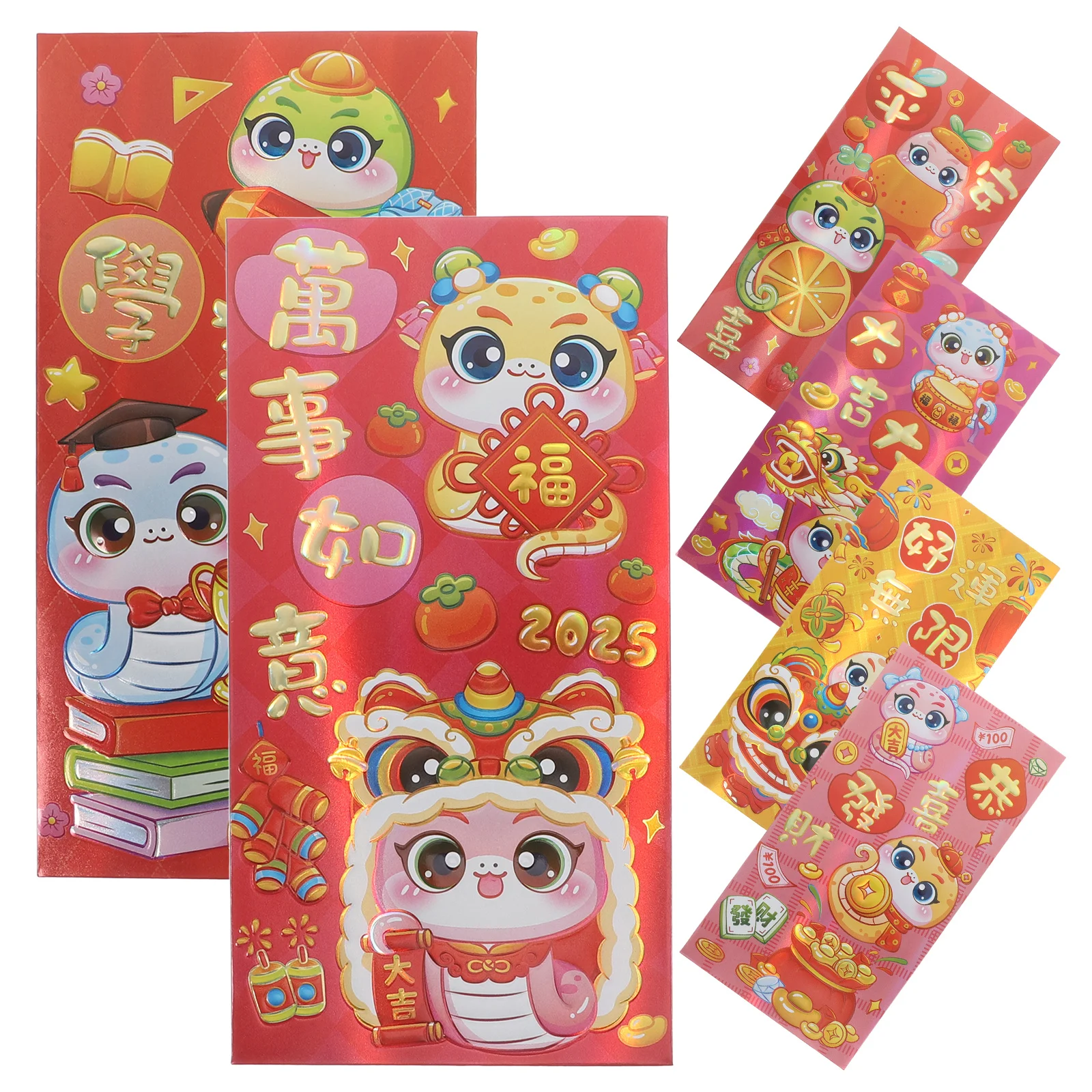 

6 Pcs Decorate Colorful Red Packets Fans Paper Envelope Cash Envelopes for Money