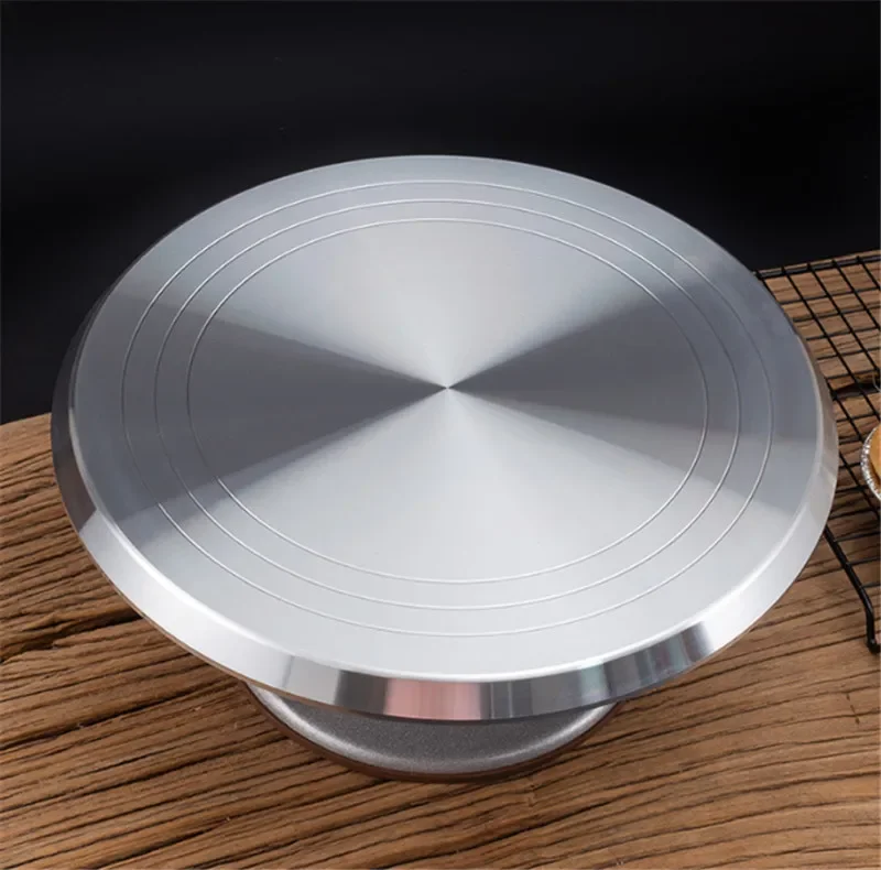 Cake Stand Stainless steel Mounted Cream 10 12 14 Inch  Table Turntable Rotating   Base Turn Around Baking Tool